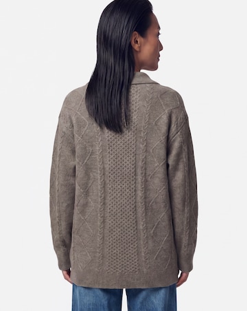 Grey Marl Longline Cable Jumper