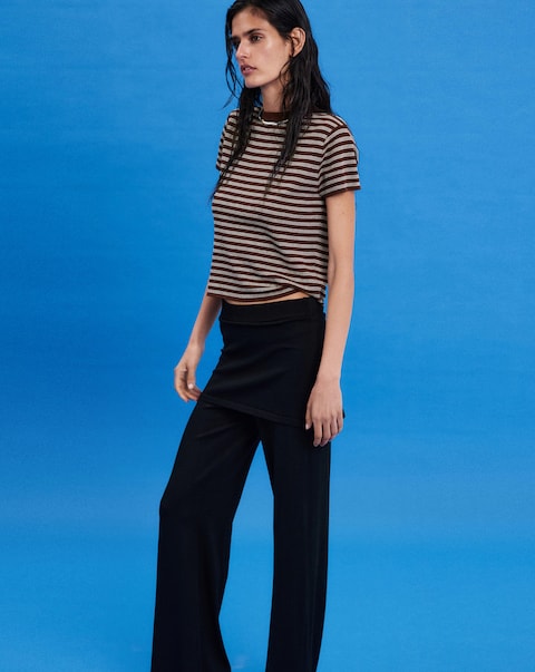 Mango Short Sleeve Ribbed Sweater