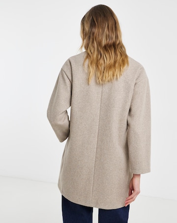 Mushroom Wool Like Collarless Coat