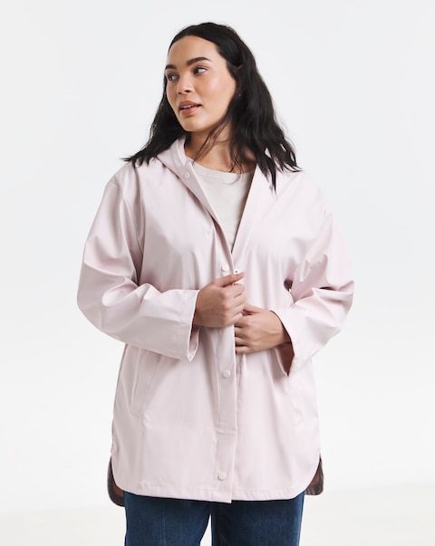 Simply Be Pink Short Rubberised Mac