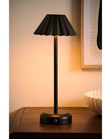 ValueLights Avery Black Rechargeable LED Portable Table Lamp