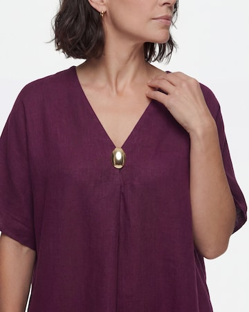 Linen Mix Metal Trim Tunic