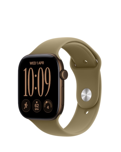 Apple Watch Series 12 GPS 46mm - Dark Bronze Aluminium/Olive Sport Band - S/M