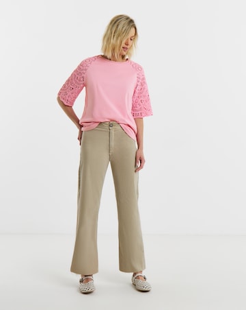 Pink Crochet Sleeve Top