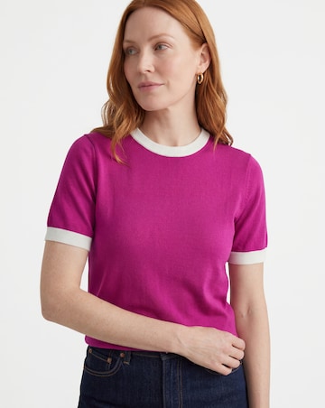 Contrast Tipping Knitted T-shirt