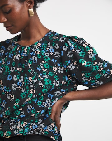 Floral Print Puff Sleeve Top
