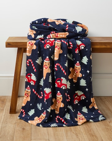 Christmas Gingerbread Fleece Throw