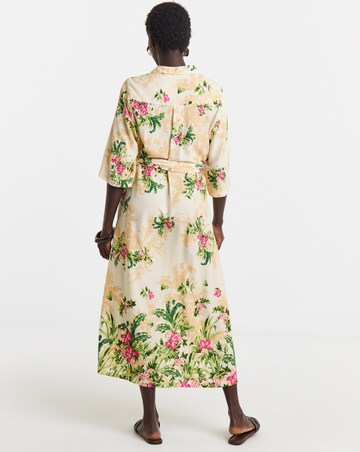 Floral Print Belted Shirt Dress