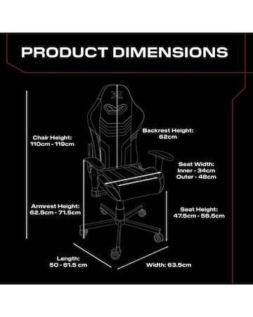 X Rocker Agility Compact Ergonomic PC Gaming Chair for Juniors - Red