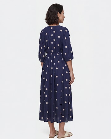 Gathered Front V Neck Kimono Dress