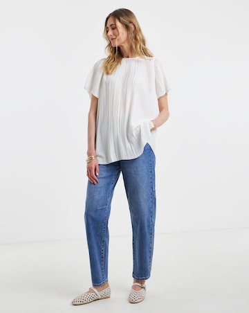 Pleated Short Sleeve Top
