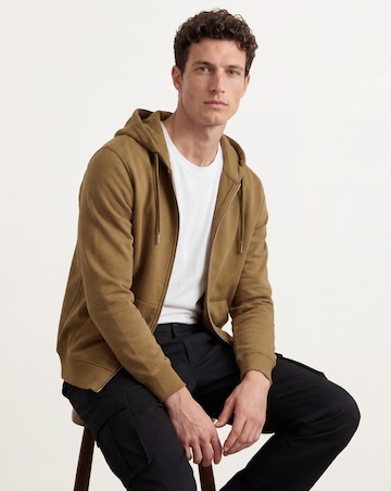 Full Zip Hoodie Long - Beige
