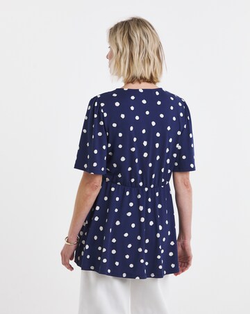 Angel Sleeve Button Front Longline Top