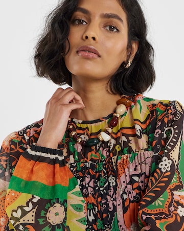 Simply Be Border Print Shirred Skater Dress