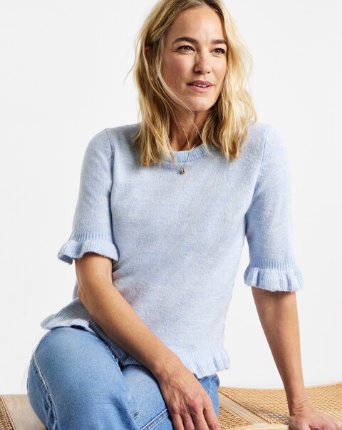 Frill Knit Short Sleeve Jumper