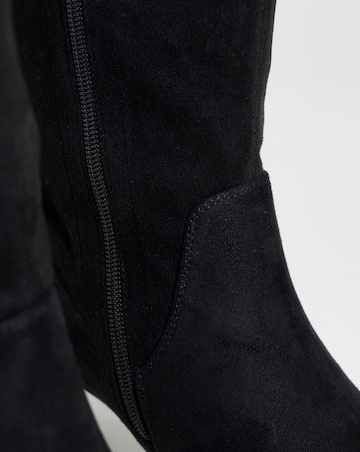 Shona Pointed Toe Knee High Sock Boots - Wide Fit (E) & Standard Calf