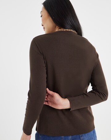 Chocolate Crew Neck Long Sleeve T-Shirt
