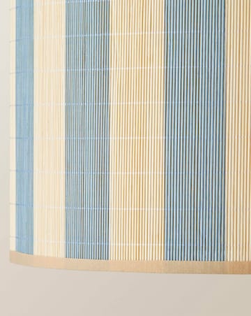 ValueLights Lori Medium Blue Stripe Bamboo Printed Shade 30cm