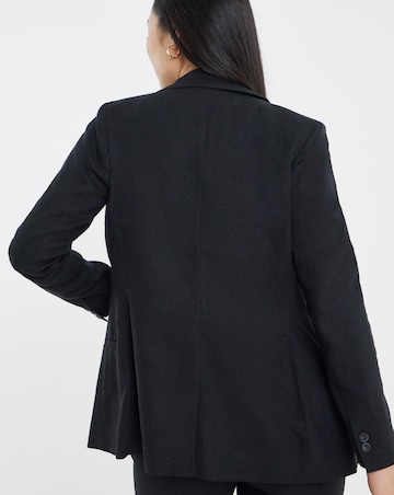 Black Linen Mix Blazer