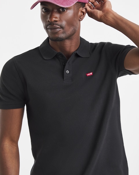 Levi's Short Sleeve Housemark Pique Polo - Black