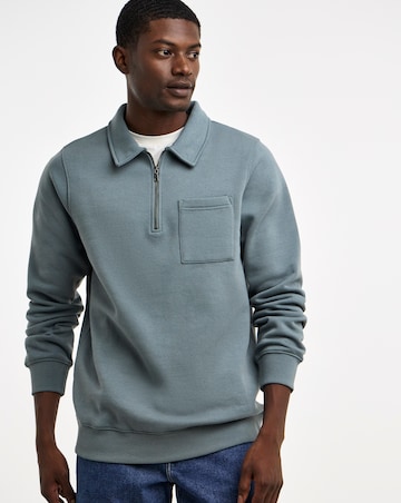 1/4 Zip Sweat Polo Regular Fit Long