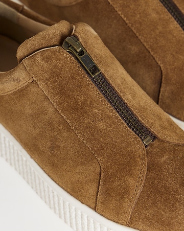 Meridian Zip Up Leather Trainer - Extra Wide Fit (EEE)