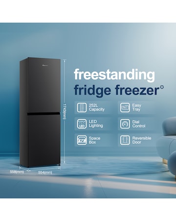 Fridgemaster MC55240EB 174cm 50/50 Fridge Freezer Black