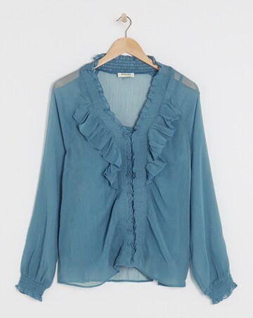 Ruffle Crinkle Chiffon Blouse