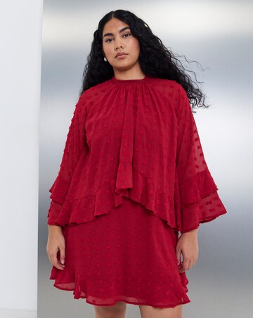 Simply Be Red Frill Skater Dress