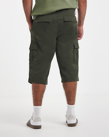 3/4 Length Cotton Stretch Cargo Short