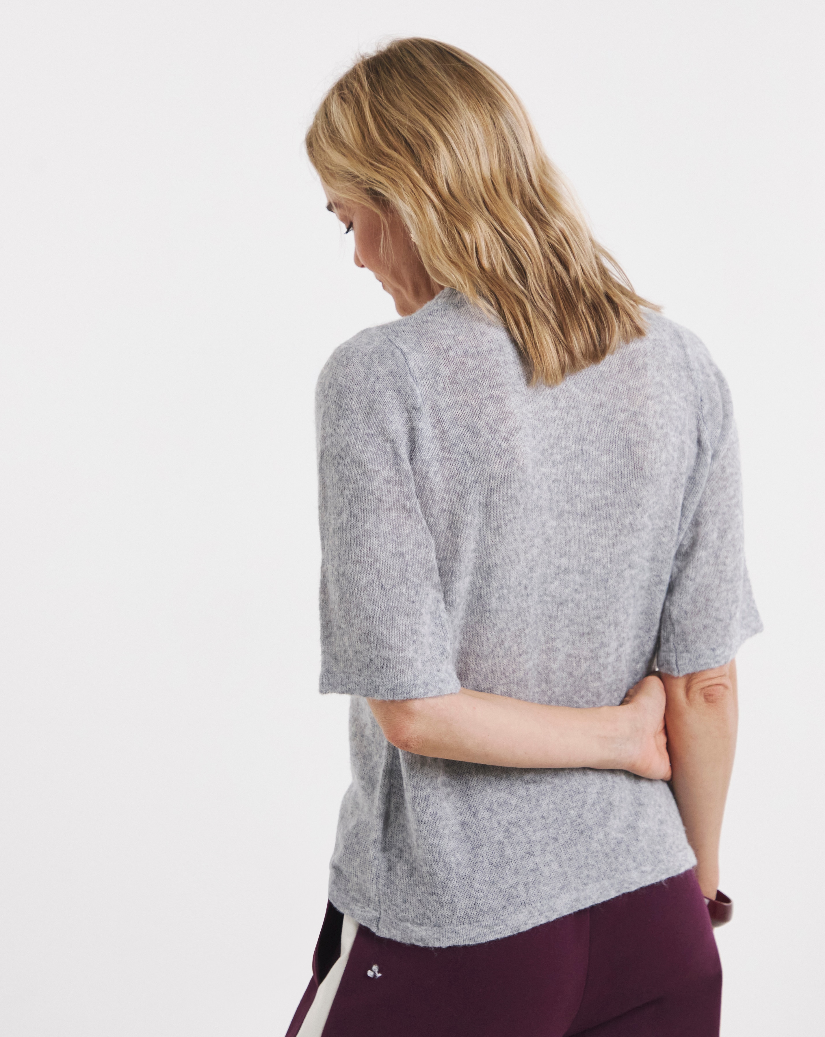 Fine Knit Half Sleeve T-shirt | JD Williams