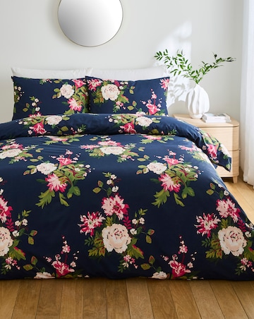 Midnight Floral Bouquet Cotton Blend Duvet Cover Set
