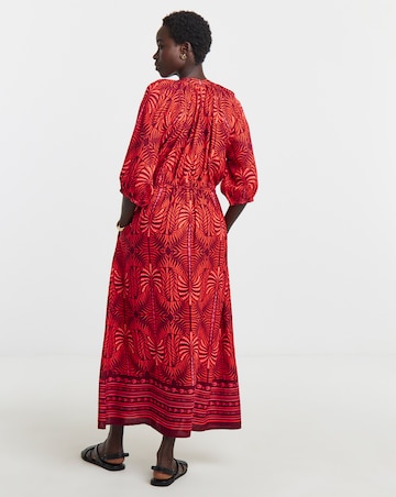 Border Print Maxi Dress