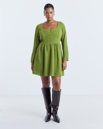 Simply Be Green Historic Detail Skater Dress