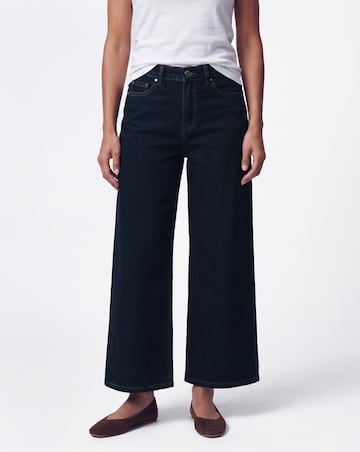 24/7 Dark Blue Wide Crop Jeans