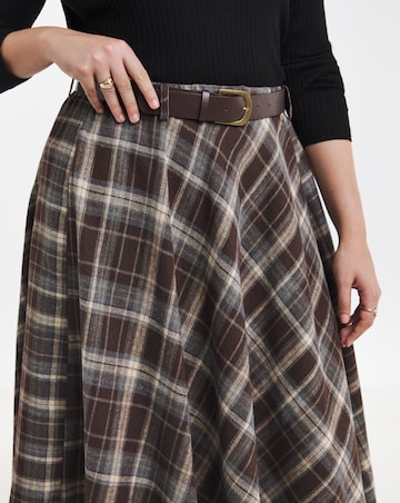 Simply Be Check Belted Asymmetric Midaxi Skirt
