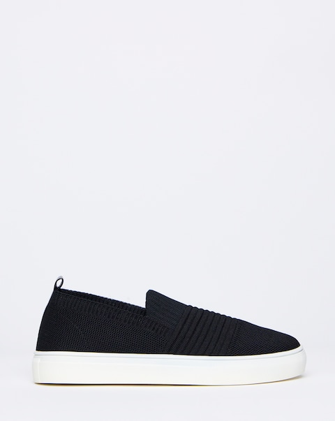 Felicity Stretch Textile Slip On Trainers - Wide Fit (E)