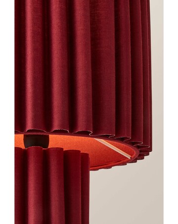 ValueLights Lenny Cherry Ribbed Fabric Table Lamp