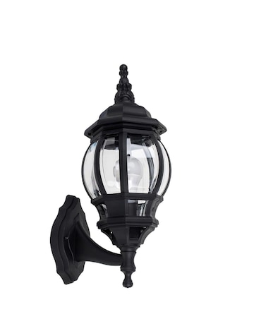 ValueLights Windsor Black Outdoor Security Lantern Wall Light - Bulb Included