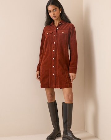 NOBODY'S CHILD LS SHEENA CORD SHIRT DRESS