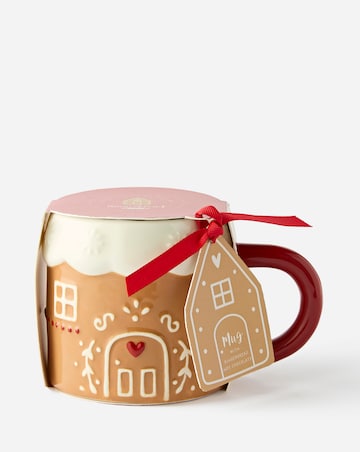 Gingerbread Kitchen House Shaped Mug and Hot Chocolate