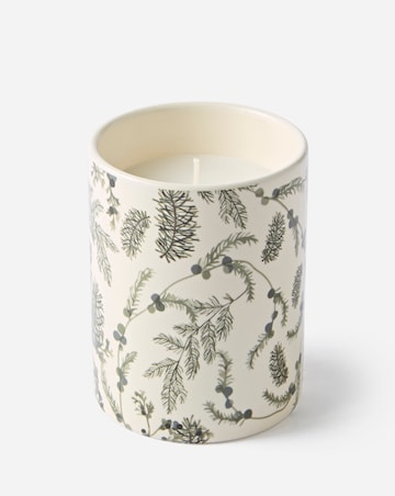 Winter Morning Eucalyptus & Cedar Ceramic Floral Candle