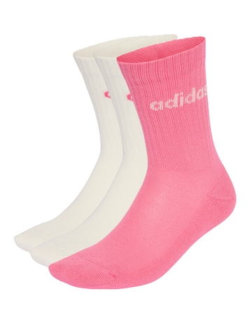 adidas 3 Pack Linear Logo Crew Socks