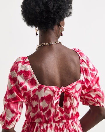 Pure Cotton Bow Back Tier Maxi Dress