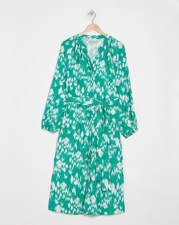Printed Belted Kaftan Dress