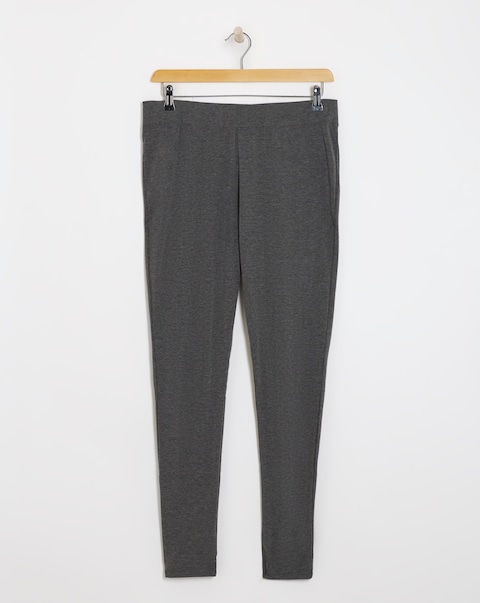 High Waist Cotton Rich Jersey Leggings Long