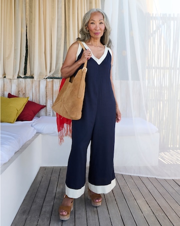 Julipa Linen Contrast Jumpsuit