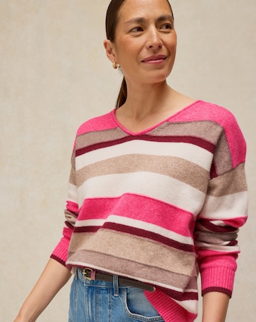 White Stuff Sansa V Neck Stripe Jumper