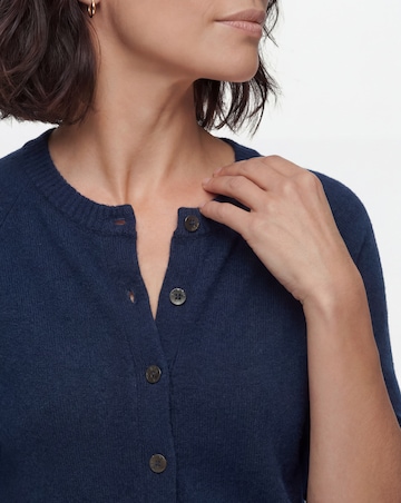 Blue Fine Knit Short Sleeve Cardigan