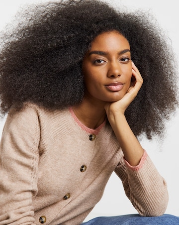 Sponge Whipstitch Crew Neck Cardigan
